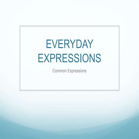 English: Everyday Expressions 