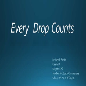 Every drop counts ppt