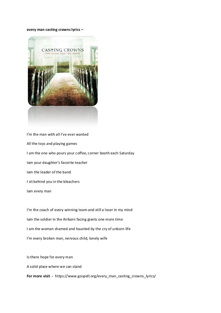 Every Man Casting Crowns Lyrics Worship art that you can print from home. every man casting crowns lyrics