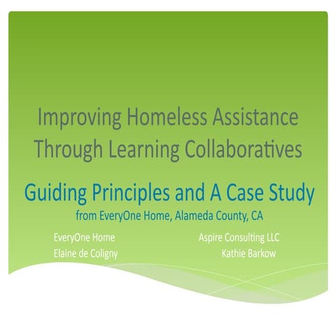Improving Homeless Assistance Through Learning Collaboratives