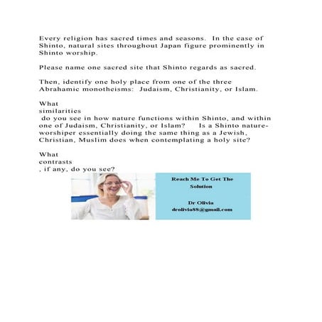 Every religion has sacred times and seasons. In the case of Shinto,.docx