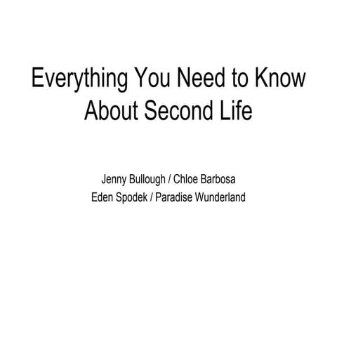 Everything You Need To Know About Second Life