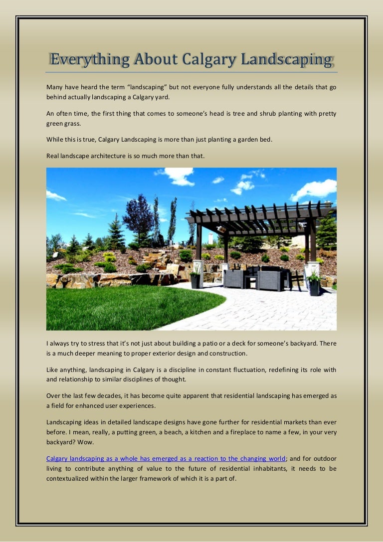 Everything About Calgary Landscaping
