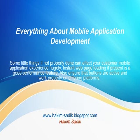 Everything about mobile application development | PPT