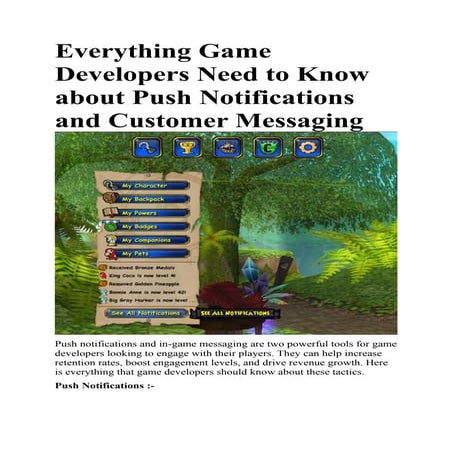 Everything Game Developers Need to Know about Push Notifications and Customer...
