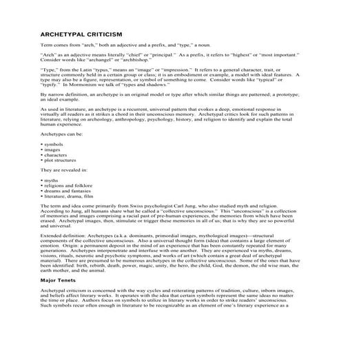 Archetypal Criticism-LET Review