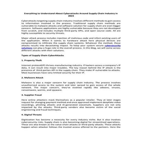 Everything to Understand About Cyberattacks Around Supply Chain Industry in 2023