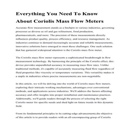 Everything You Need To Know About Coriolis Mass Flow Meters.docx