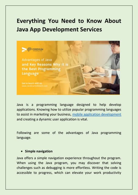 Everything You Need to Know About Java App Development Services | PDF