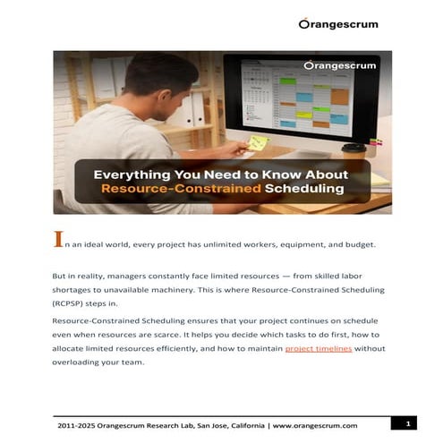 Everything You Need to Know About Resource-Constrained Scheduling