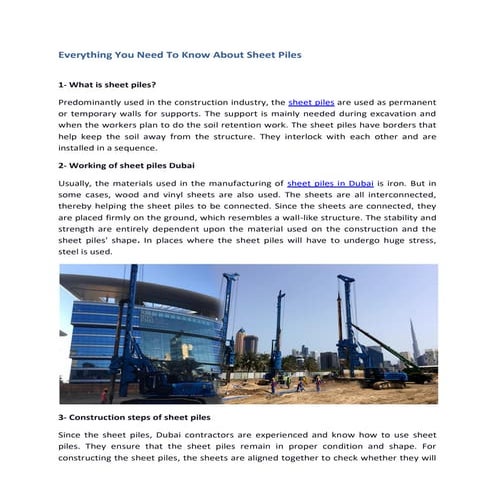 Everything you need to know about sheet piles