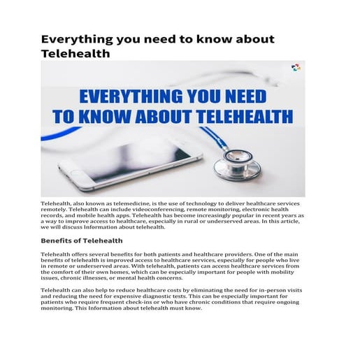 Everything you need to know about Telehealth