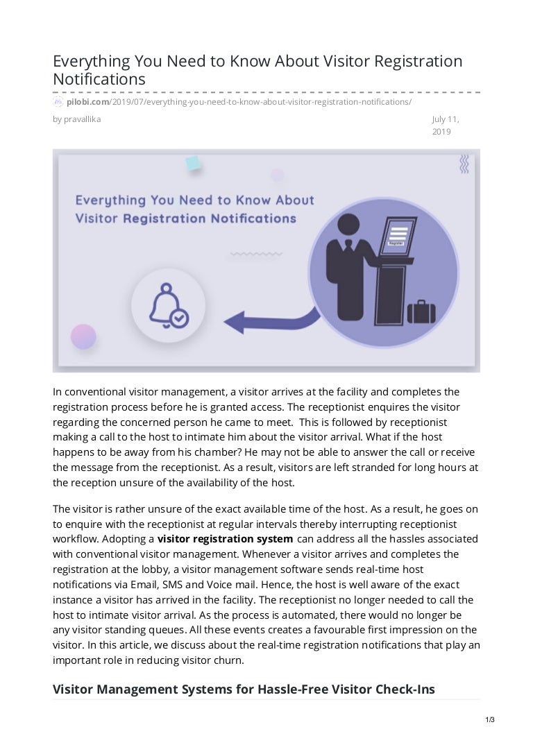 Everything you need to know about visitor registration notifications