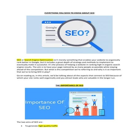 Everything you need to know on seo