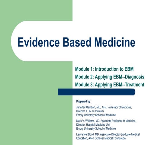 Evidence Based Medicine Intro