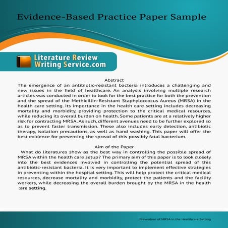 Evidence Based Practice Paper Sample