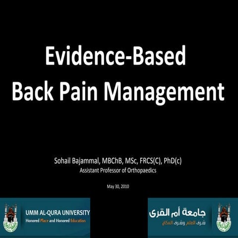 Evidence-based Back Pain Management (EBM in general)