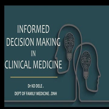 Evidence Based Medicine by DR KD DELE