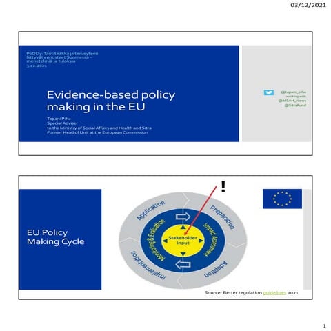 Evidence-based policy making in the EU