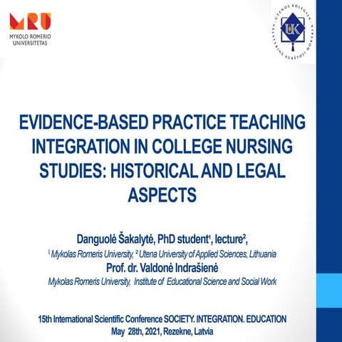 Evidence based practice teaching integration in college nursing studies histo...