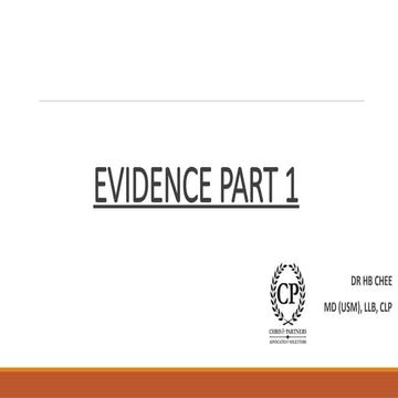 Comprehensive Overview of Evidence Act 1950: Legal Principles and ...