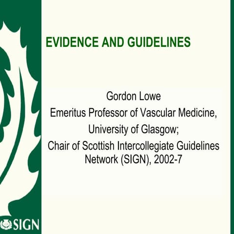 Evidence and guidelines COMEP