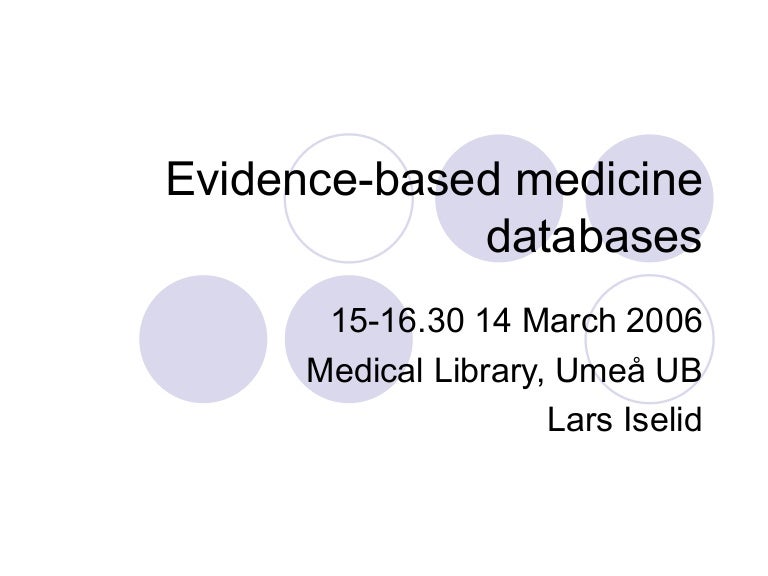 Evidencebased medicine databases