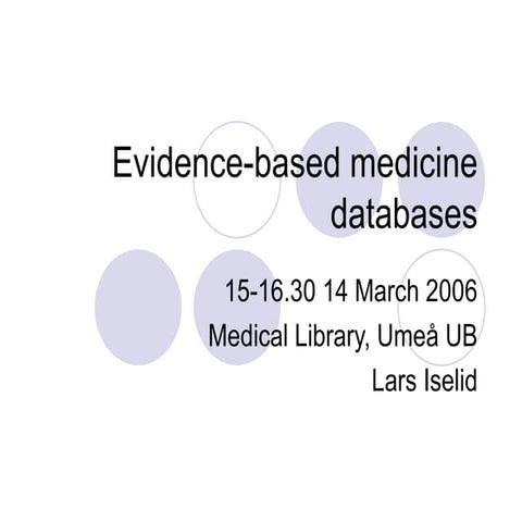 Evidence-based medicine databases