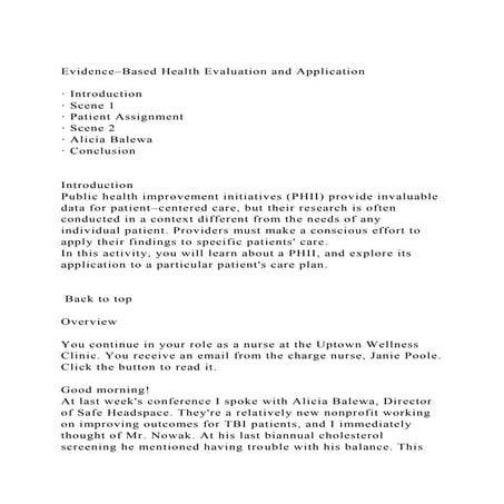 Evidence–Based Health Evaluation and Application· Introduction.docx