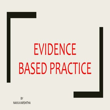 Evidence based practice