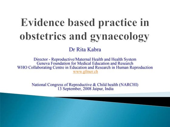 Introduction to obstetrics and gynaecological nursing | PPTX