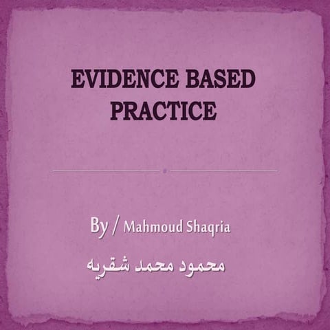 Evidence based practice power