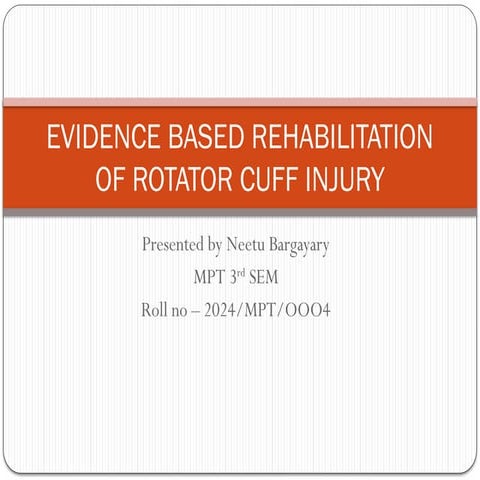 EVIDENCE BASED REHABILITATION OF ROTATOR CUFF INJURY.pptx