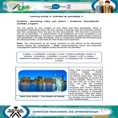 Evidence describing cities_and_places