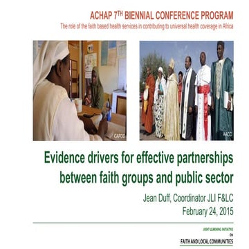 Evidence drivers for effective partnerships between faith groups and public s...