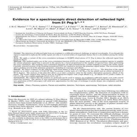 Evidence for a_spectroscopic_direct_detection_of_reflected_light_from_51_peg_b