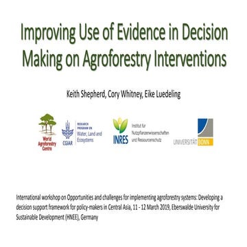 Improving Use of Evidence in Decision Making on Agroforestry Interventions