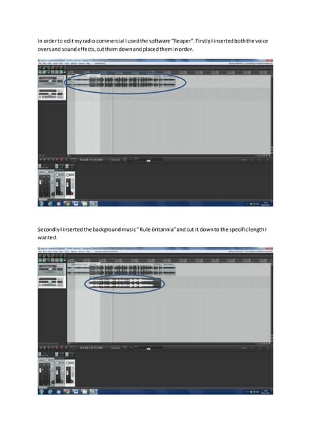 Evidence for editing radio commercial