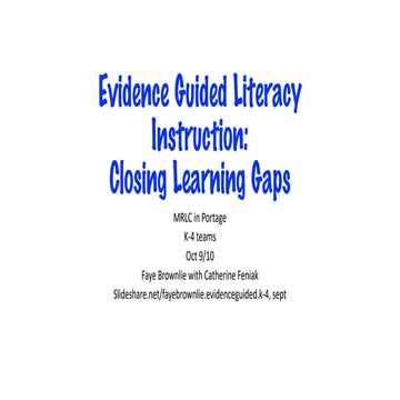 Evidence Guided Literacy   Oct 2019 - without children