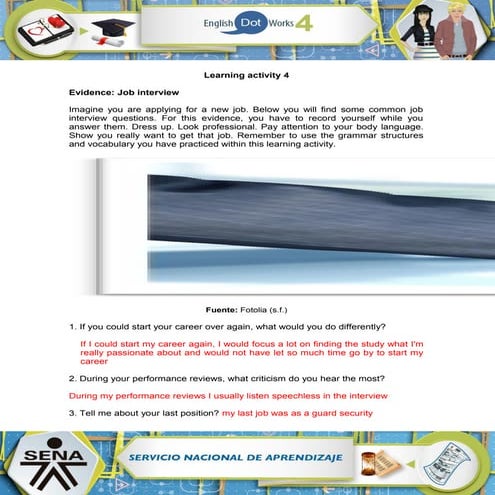 Evidence job interview