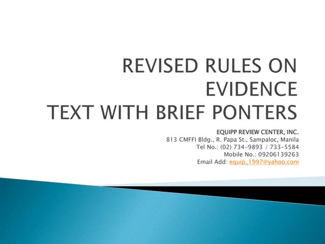 Evidence Powerpoint Lecture Reviewer For Law Studes Ppt Law Evidence Powerpoint Lecture Reviewer For Law Studes Ppt Law