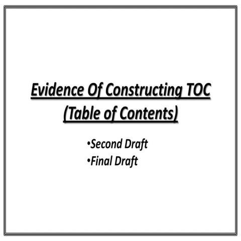 Construction of Table Of Contents