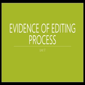 EVIDENCE OF EDITING PROCESS