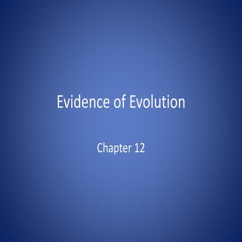 Evidence of evolution