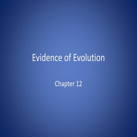 Evidence of evolution