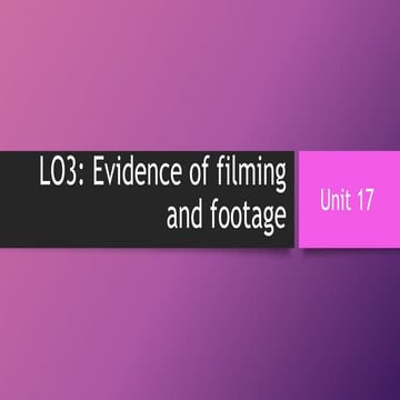 Lo3 (images for digipak and evidence) | PPTX