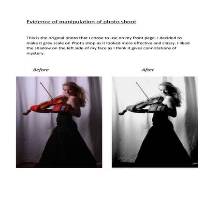 Evidence of manipulation of Photo shoot