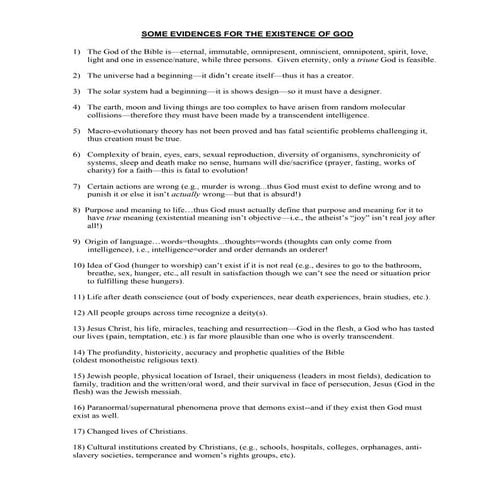 Here is a List of How we Know that God Exists