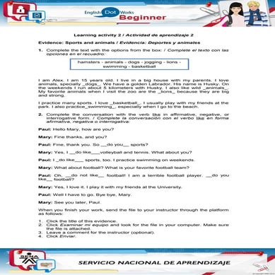 Evidence sports and_animals