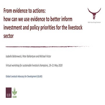 From evidence to actions: How can we use evidence to better inform investment...